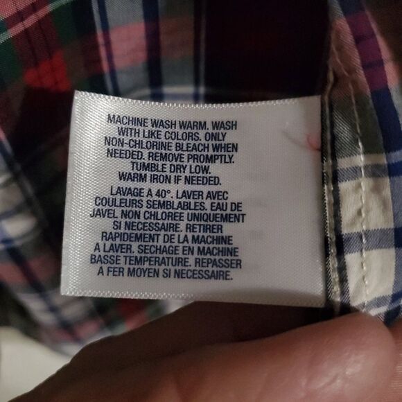 Ralph Lauren Shirt Men's Large (14-16) Red Blue Green White Plaid Cotton Button - Picture 5 of 16